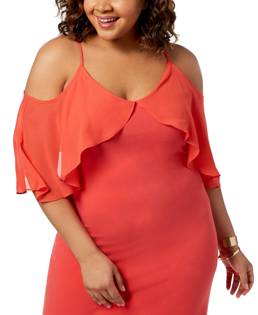 NY Collection Plus Petite Plus Size Cold Shoulder Maxi Dress