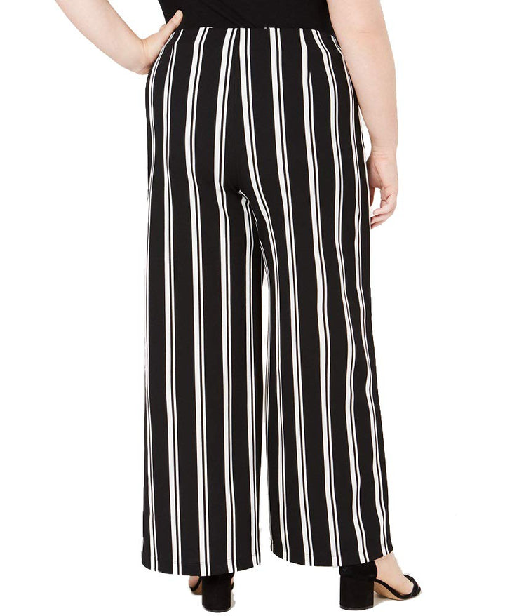 NY Collection Plus Petite Plus Size Striped Wide Leg Pants