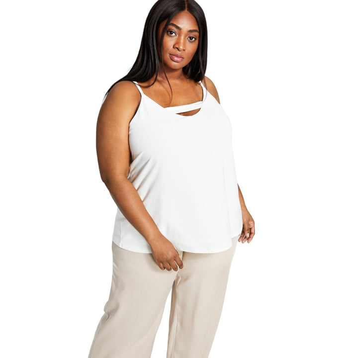 Bar III Trendy Plus Size Zip Back Halter Top