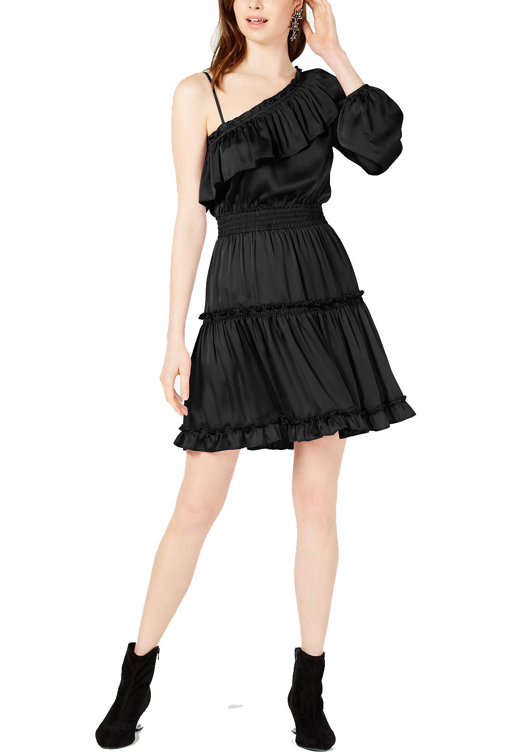 Bar III One Shoulder Ruffled Dress