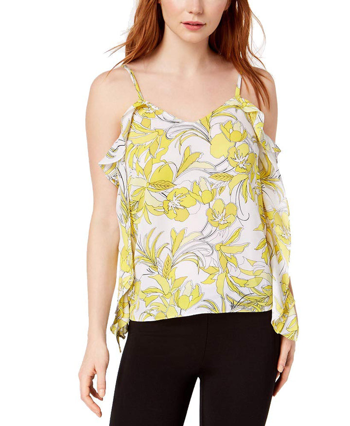 Ruffled Printed Floral Top