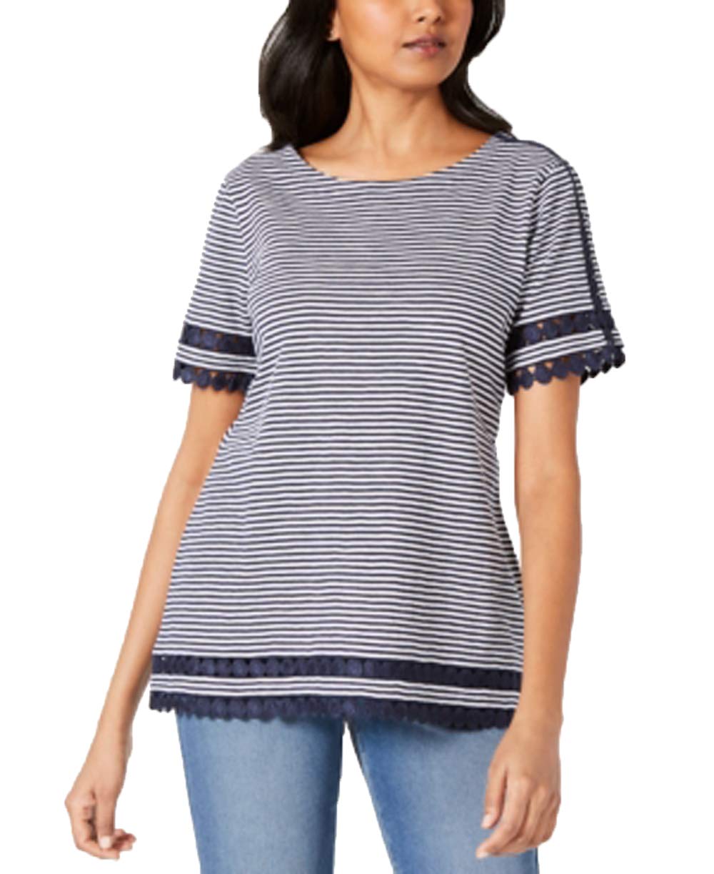 Petite Cotton Circle-Trim Top