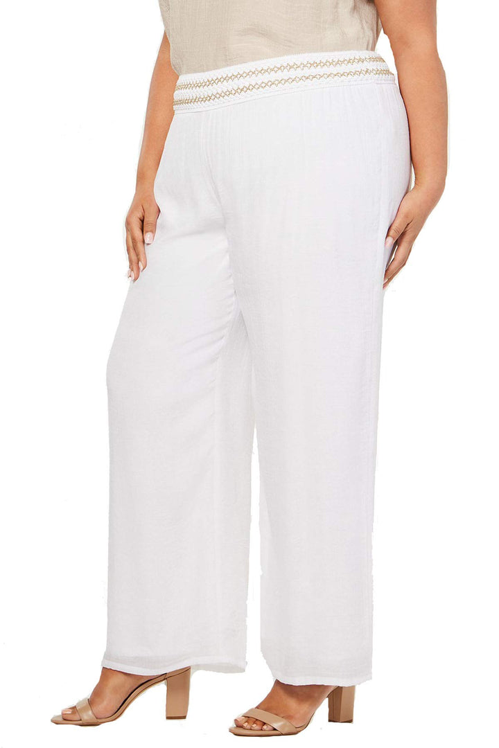 JM Collection Plus Size Lined Gauze Pull On Pants