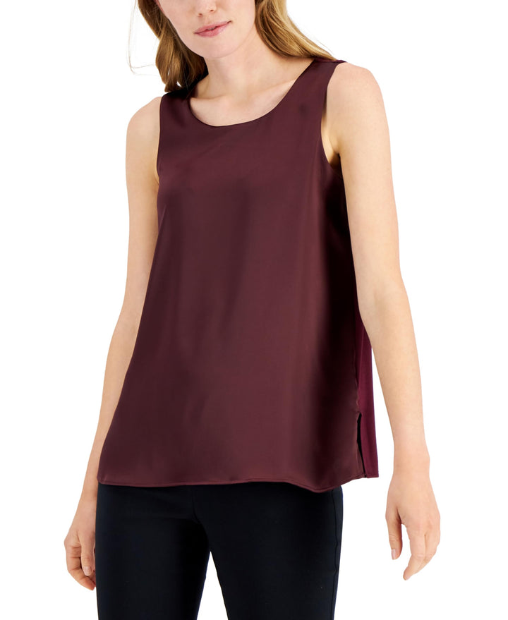 Alfani Womens Satin Front Sleeveless Tank Top