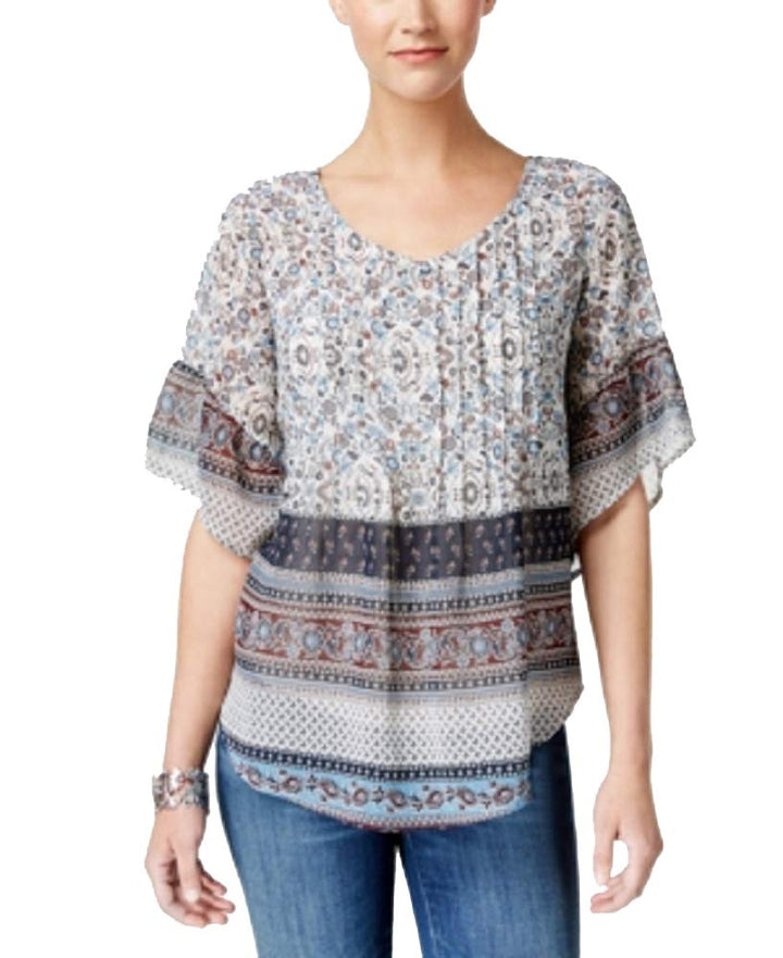 Style & Co Petite Printed Pleated Blouse