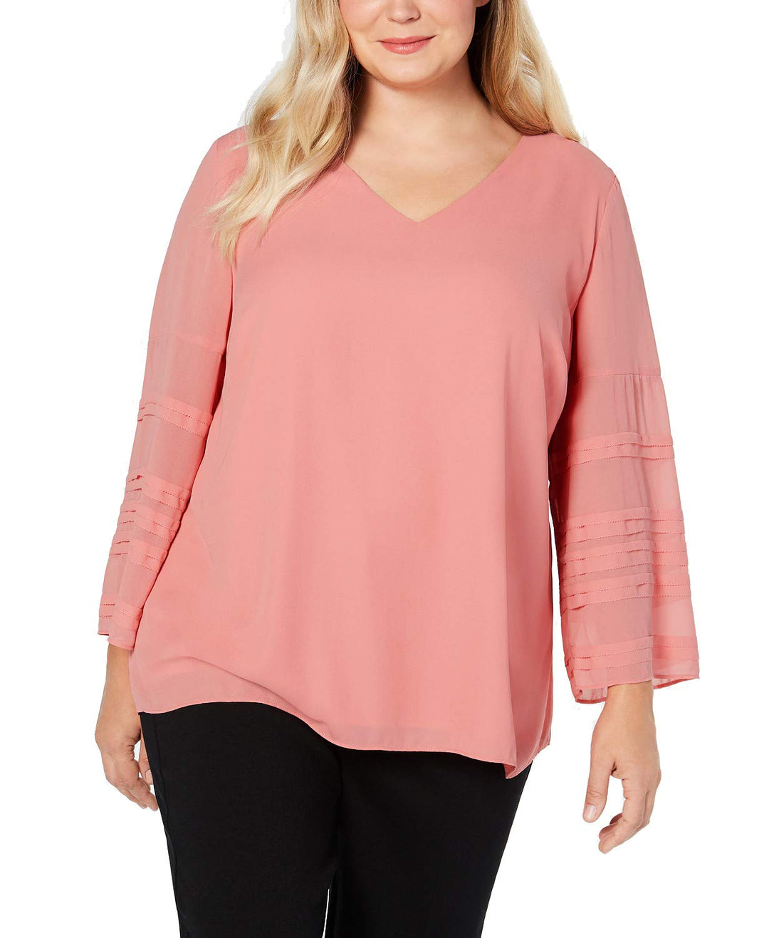 Alfani Plus Size Illusion Sleeve Top