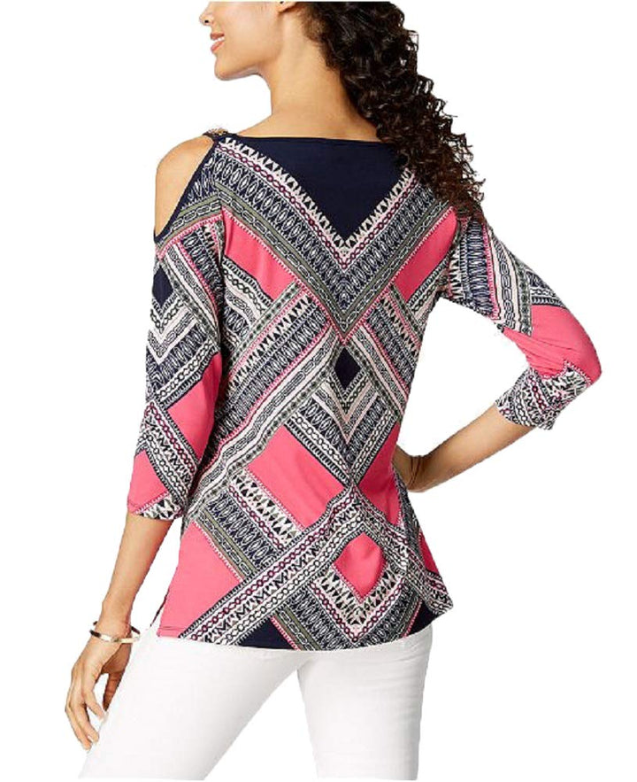 JM Collection Petite Cold Shoulder Embellished Tunic