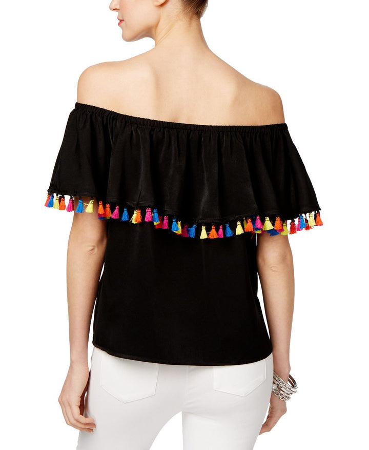 INC International Concepts Petite Tassel Trim Off The Shoulder Top