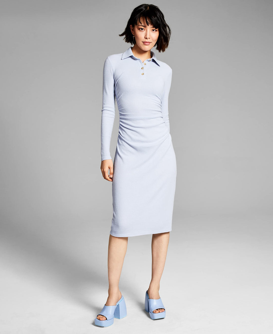 Now This Womens Ruched Polo Dress