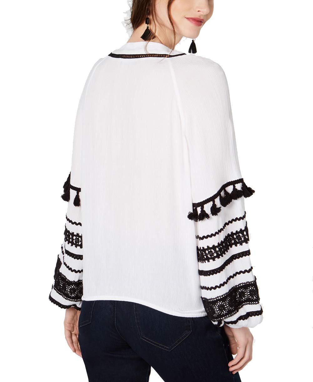 Embroidered Wrap Top