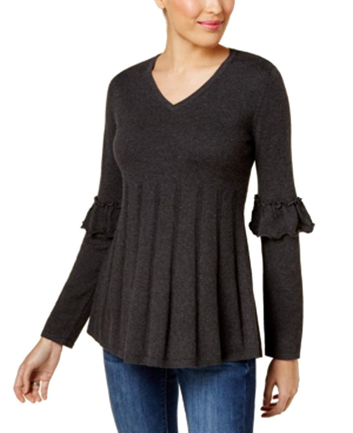 Style & Co Ruffled Pleated Sweater
