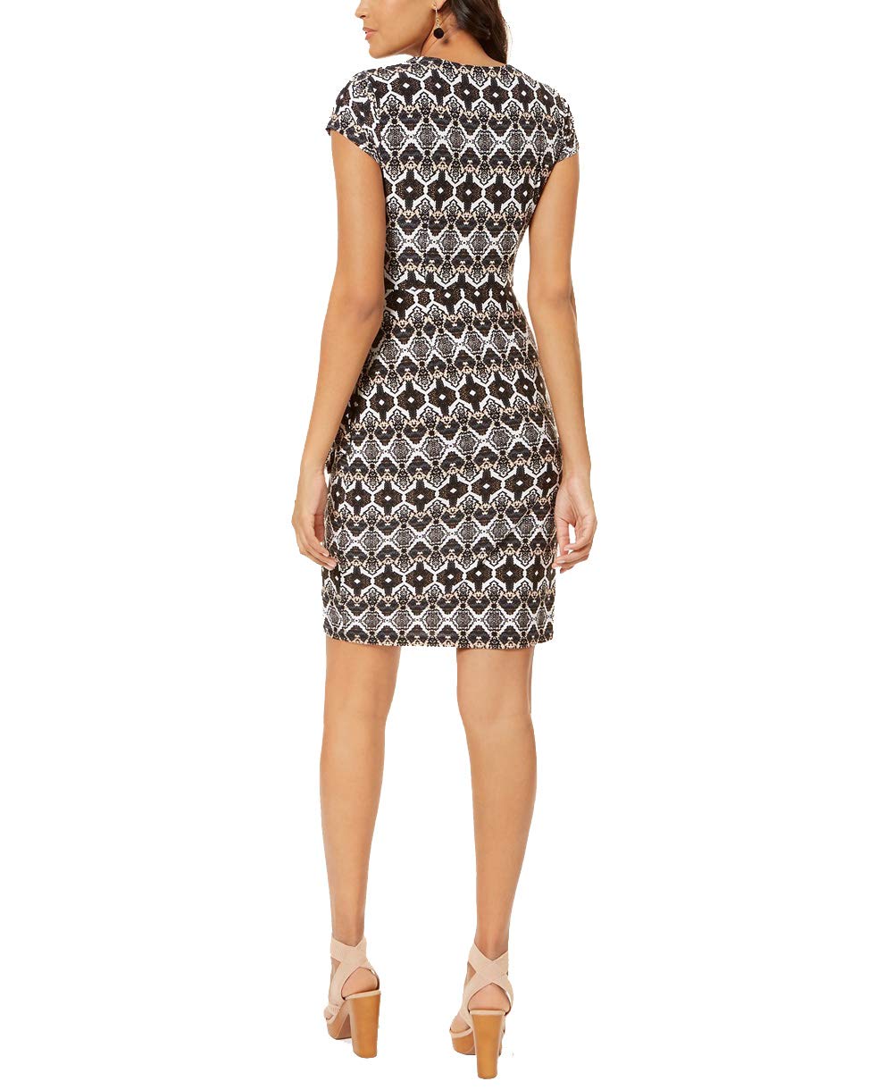 INC Printed Faux-Wrap Dress