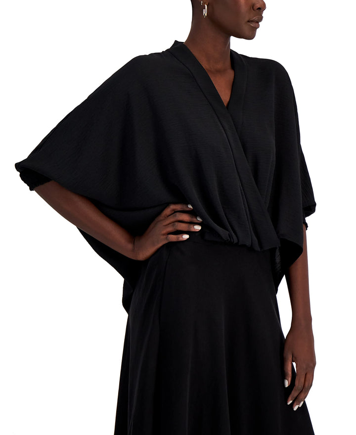 Alfani Faux Wrap Smocked Cuff Top