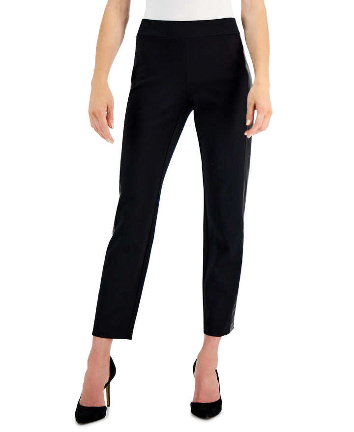 JM Collection Petite Faux Leather Trim Pants