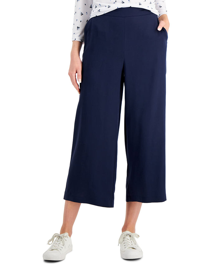 Charter Club Womens Cropped Wide-Leg Pants