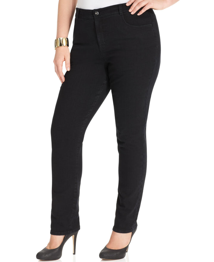 Plus Size Mid-Rise Slim-Leg Jeans