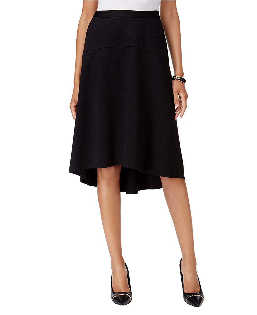 NY Collection Plaid High Low Skirt