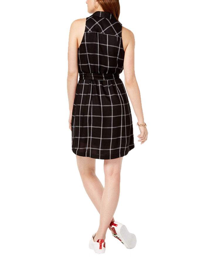 Sleeveless Plaid Shirtdress