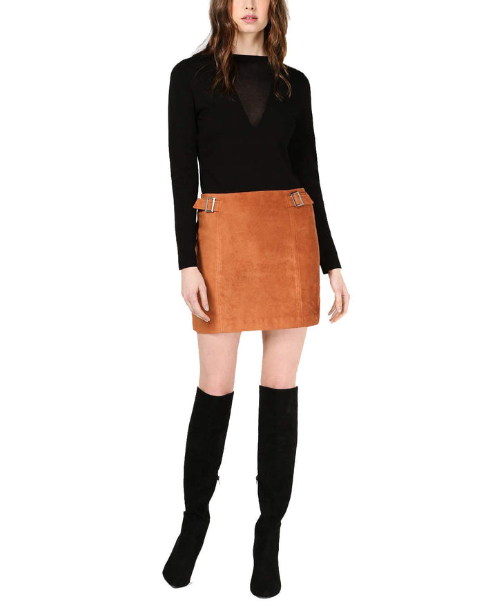 Bar III Faux Suede Mini Skirt