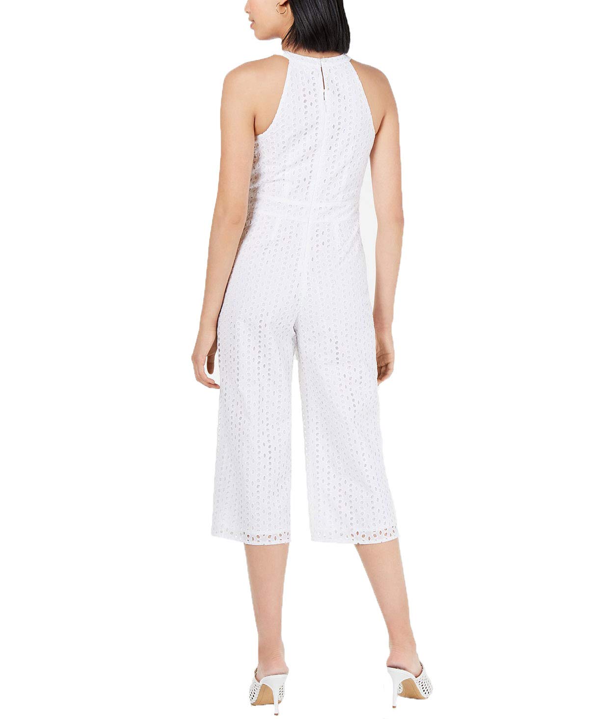 Maison Jules Sleeveless Eyelet Cropped Jumpsuit