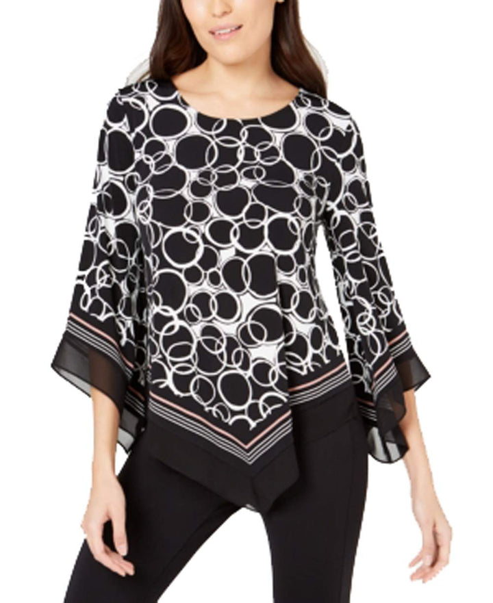 Alfani Petite Printed V Hem Top