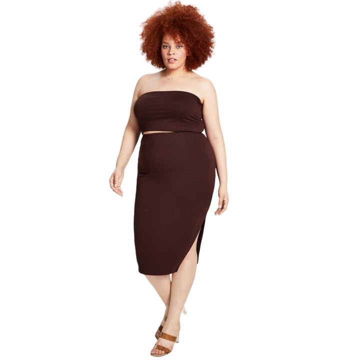 Bar III Plus Size Midi Skirt