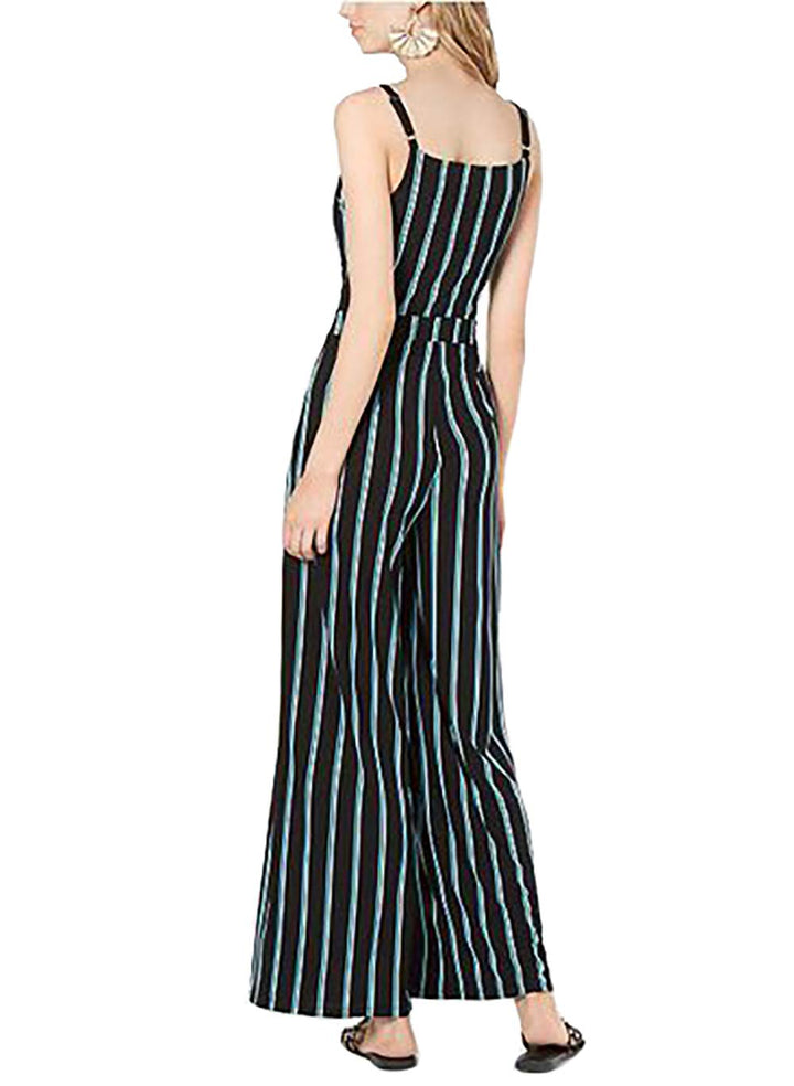Striped Twist-Front Jumpsuit