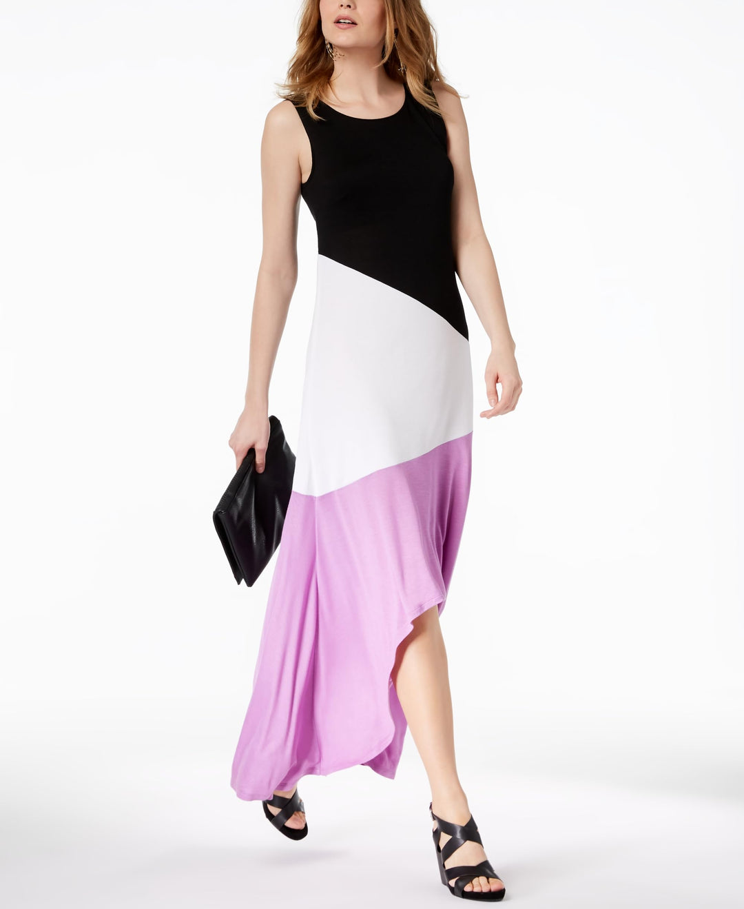 Petite Colorblocked High Low Maxi Dress