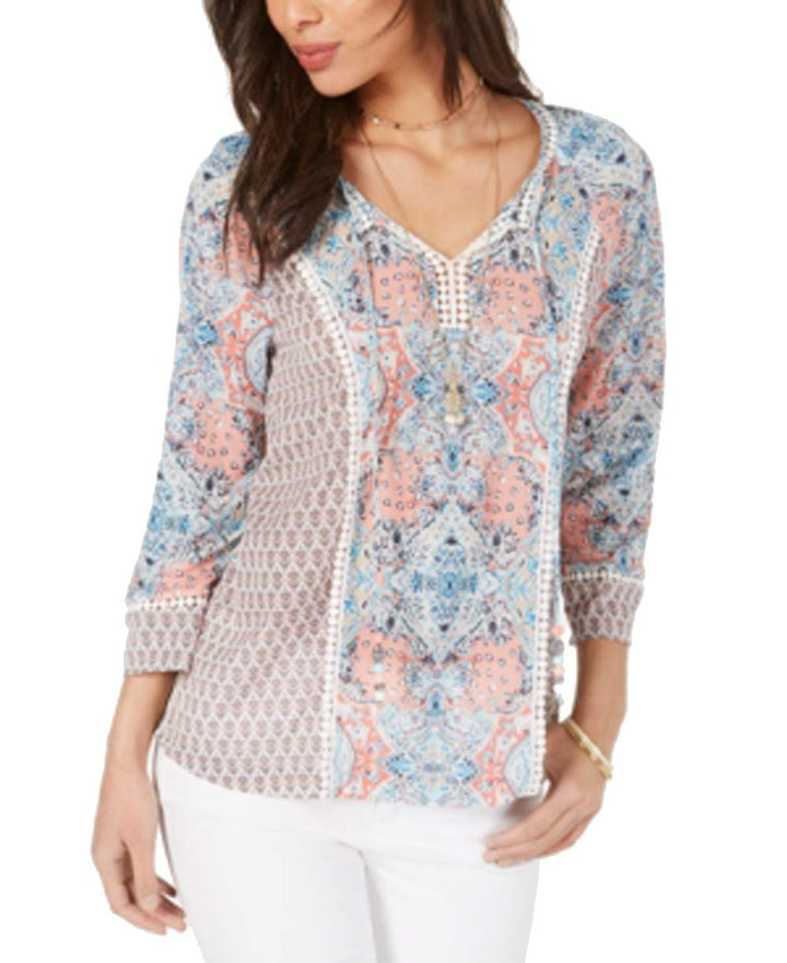Printed Trim Tie Top