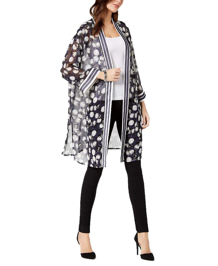 Alfani Petite Long Printed Kimono Jacket