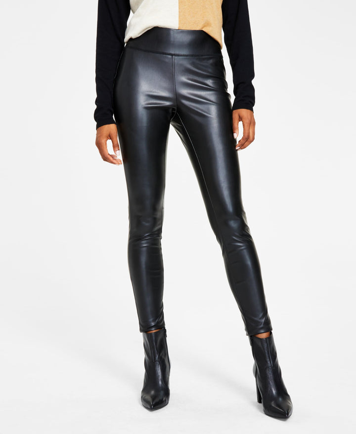 INC International Concepts Petite Faux Leather Skinny Pants