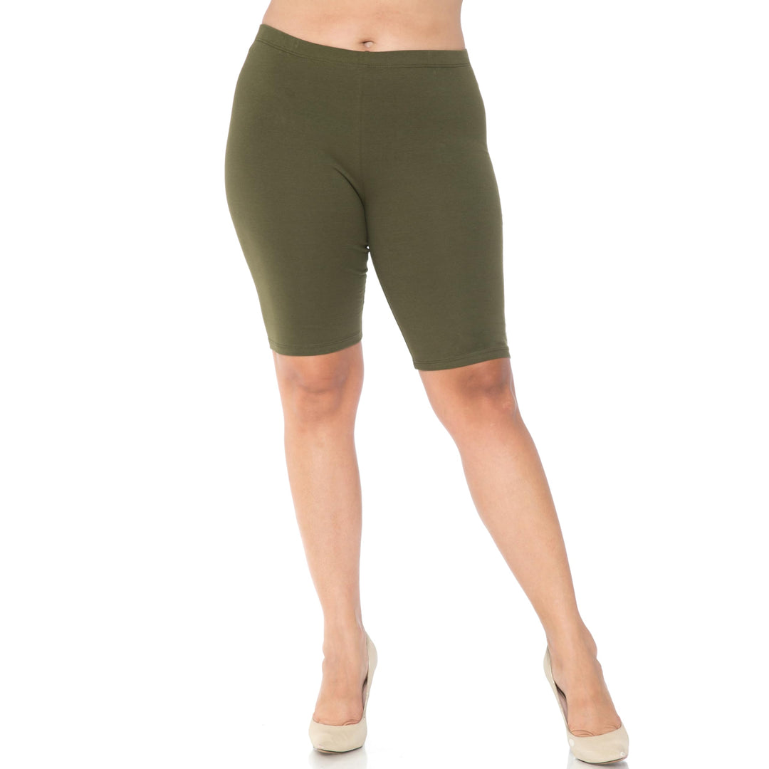USA Basic Cotton Plus Size Thigh Shorts - Bermuda Shorts