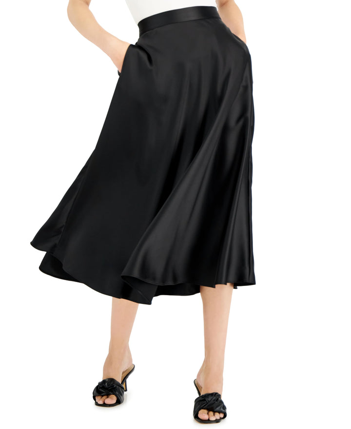 Alfani Womens Satin A Line Midi Skirt