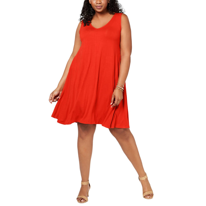 Style & Co Plus Size Solid Crisscross Back Dress