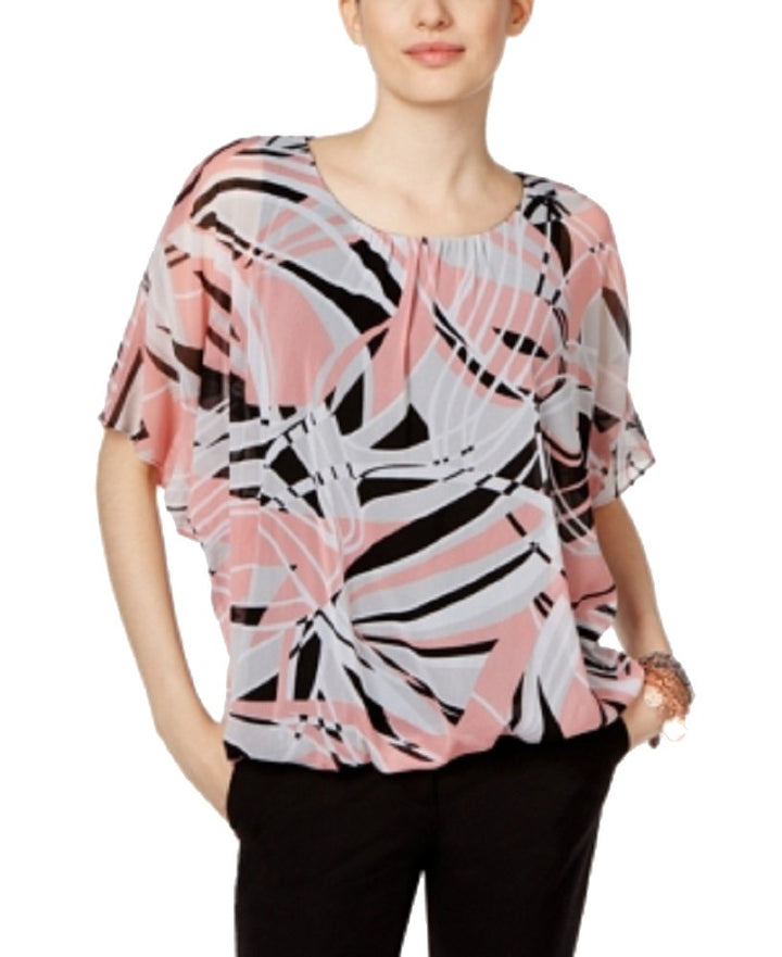 Alfani Petite Printed Mesh Top
