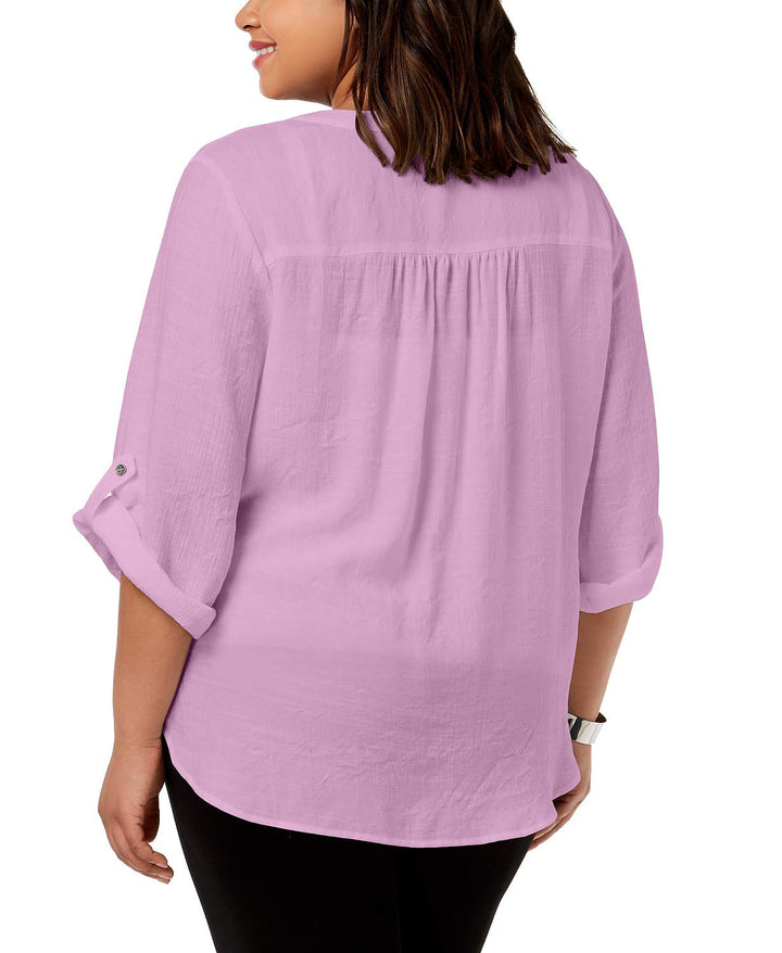 NY Collection Plus Size Pintucked Top