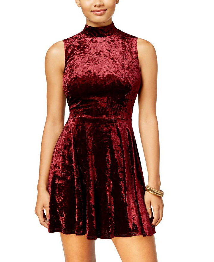 City Studios Juniors Velvet Fit Flare Dress