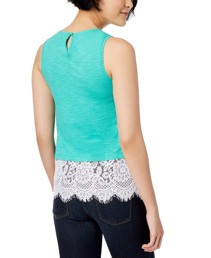 Maison Jules Lace Trim Tank Top