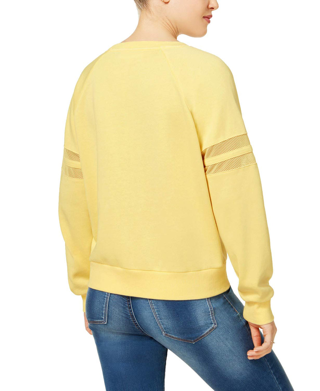 Hippie Rose Juniors Mesh Trimmed Pullover Sweatshirt