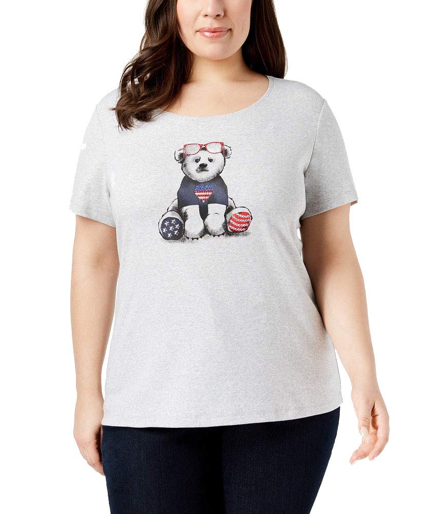 Karen Scott Plus Size Cotton Graphic T-Shirt