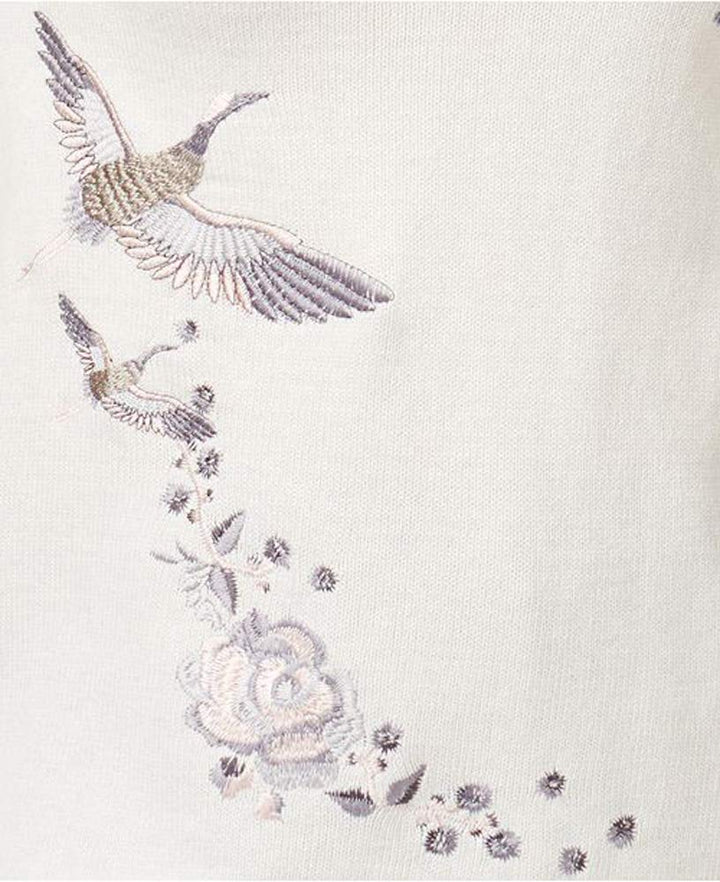 Style & Co Petite Cotton Embroidered Sweater