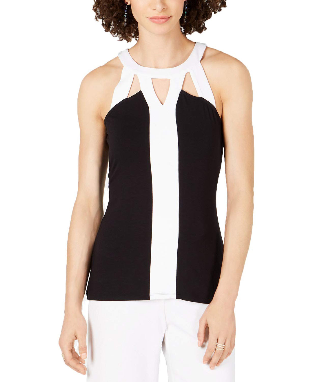 INC Cutout Colorblocked Top