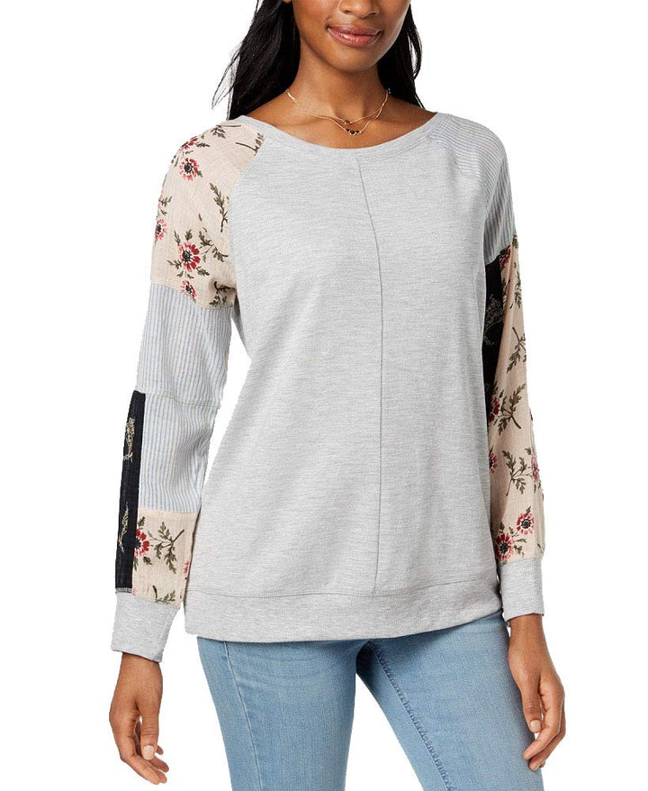 Style & Co Patchwork Sleeve Sweatshirt
