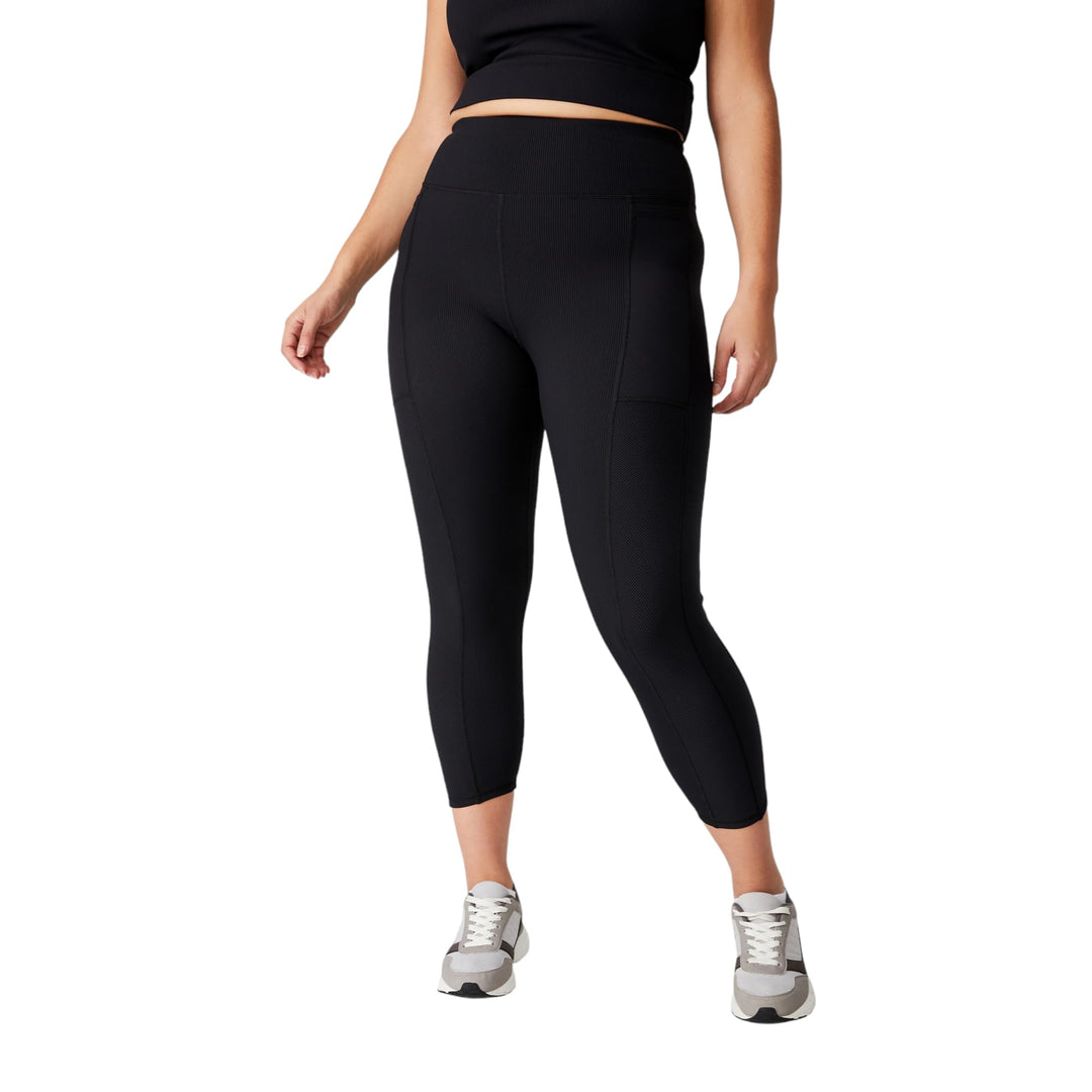 Trendy Plus Size Active Rib Pocket 7/8 Leggings