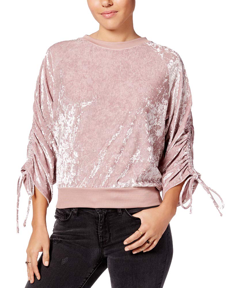 Juniors' Crushed Velvet Sweatshirt