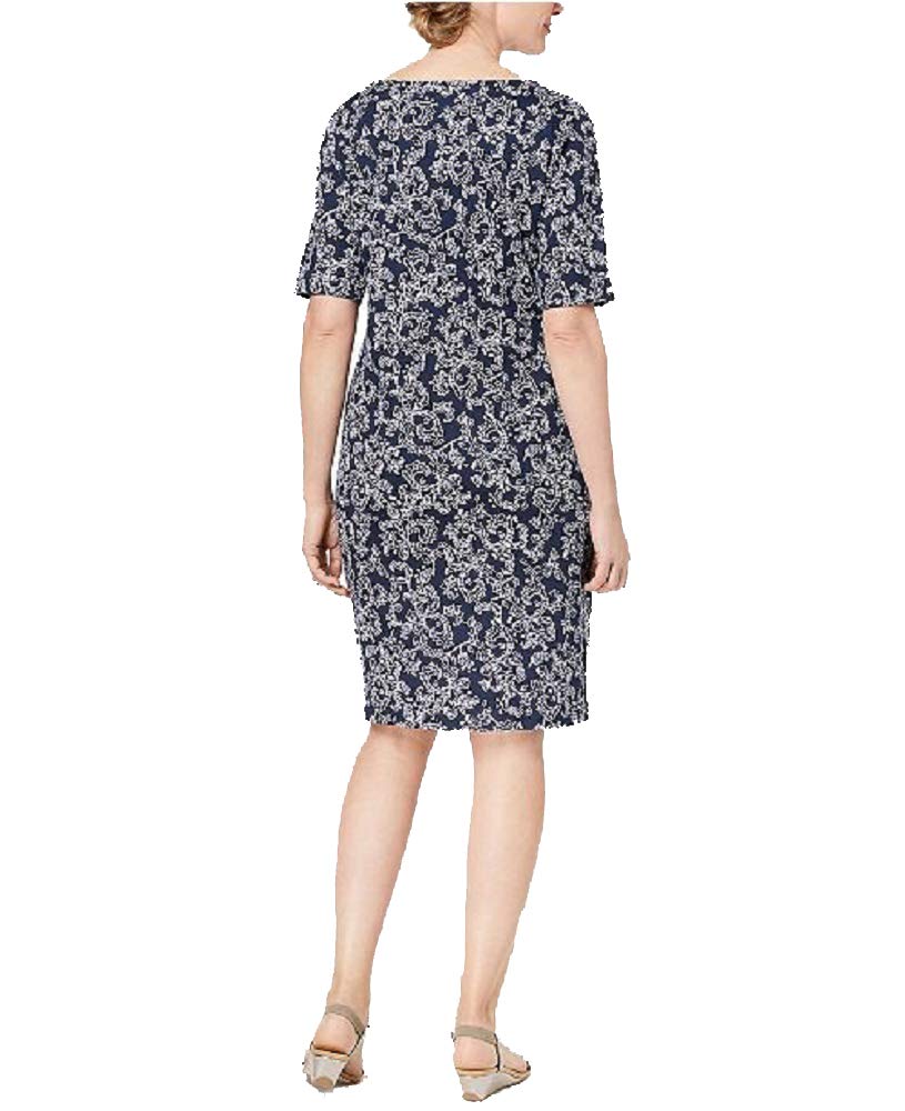 Karen Scott Printed Elbow Sleeve Dress