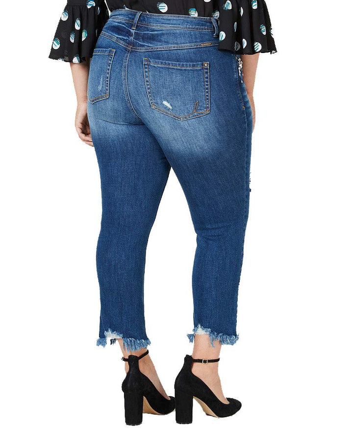 Plus Size Embellished Distressed Skinny Jeans