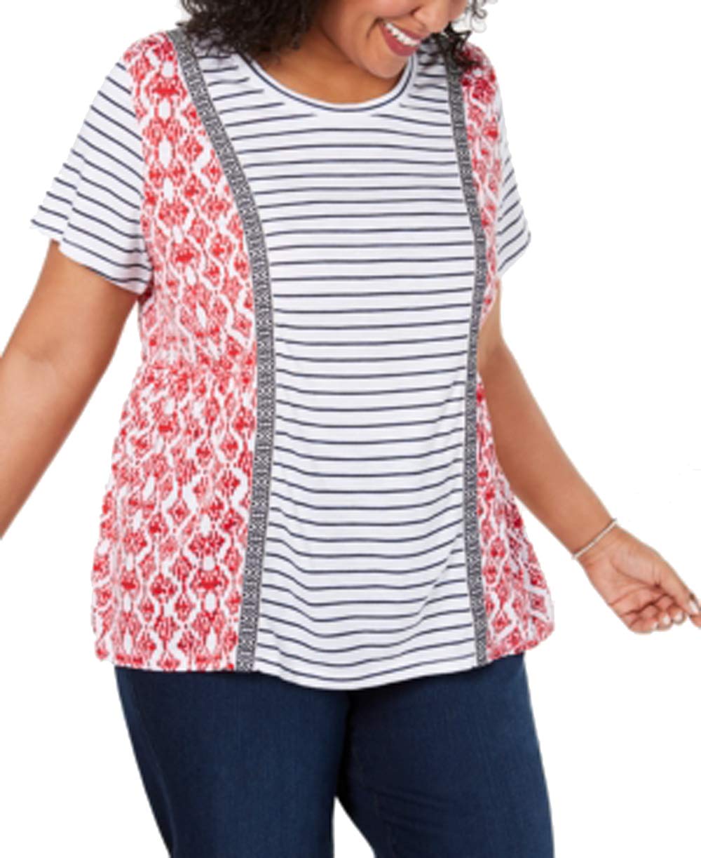 Style & Co Plus Size Mixed Print T-Shirt