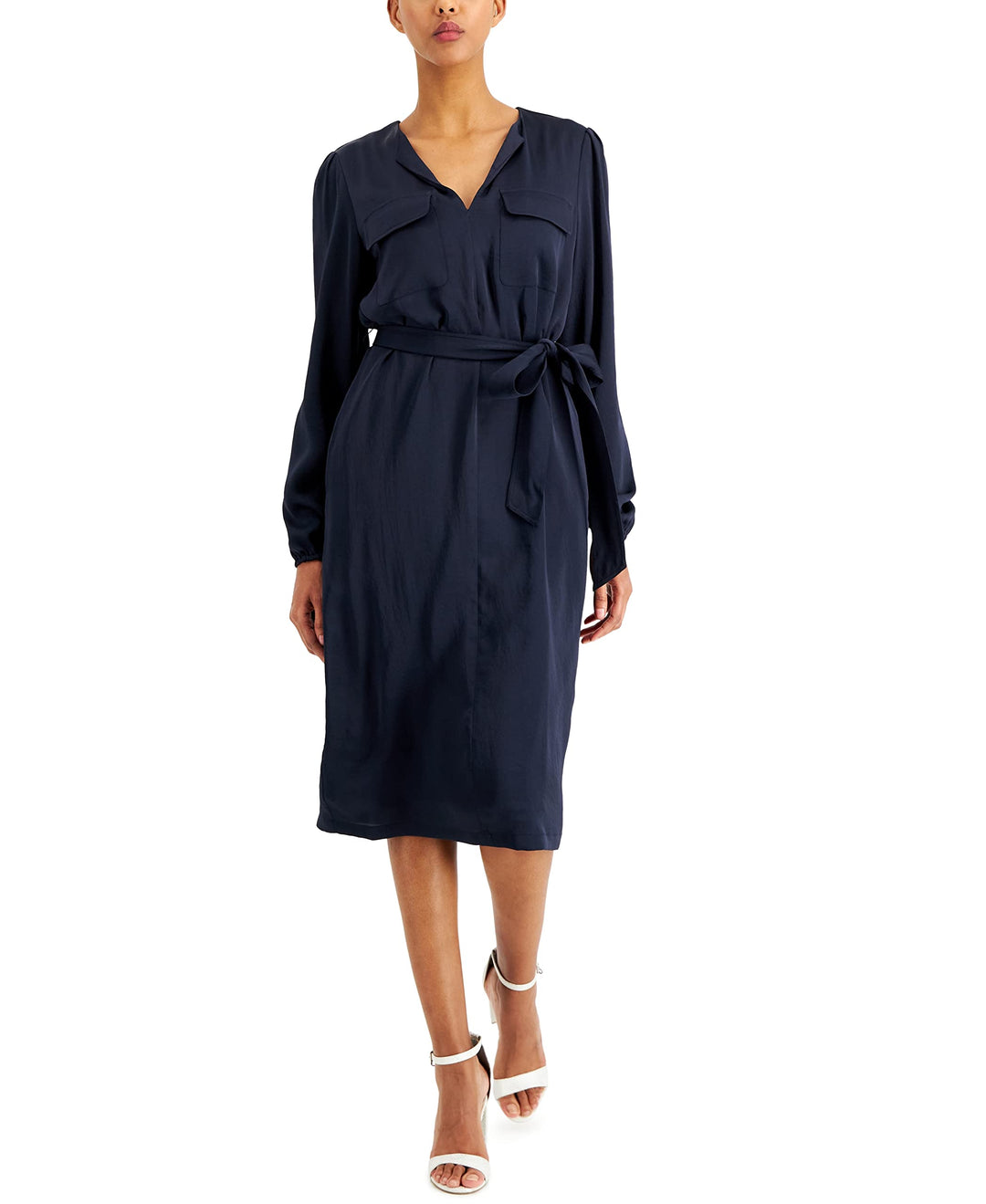Alfani Satin Utility Shirtdress
