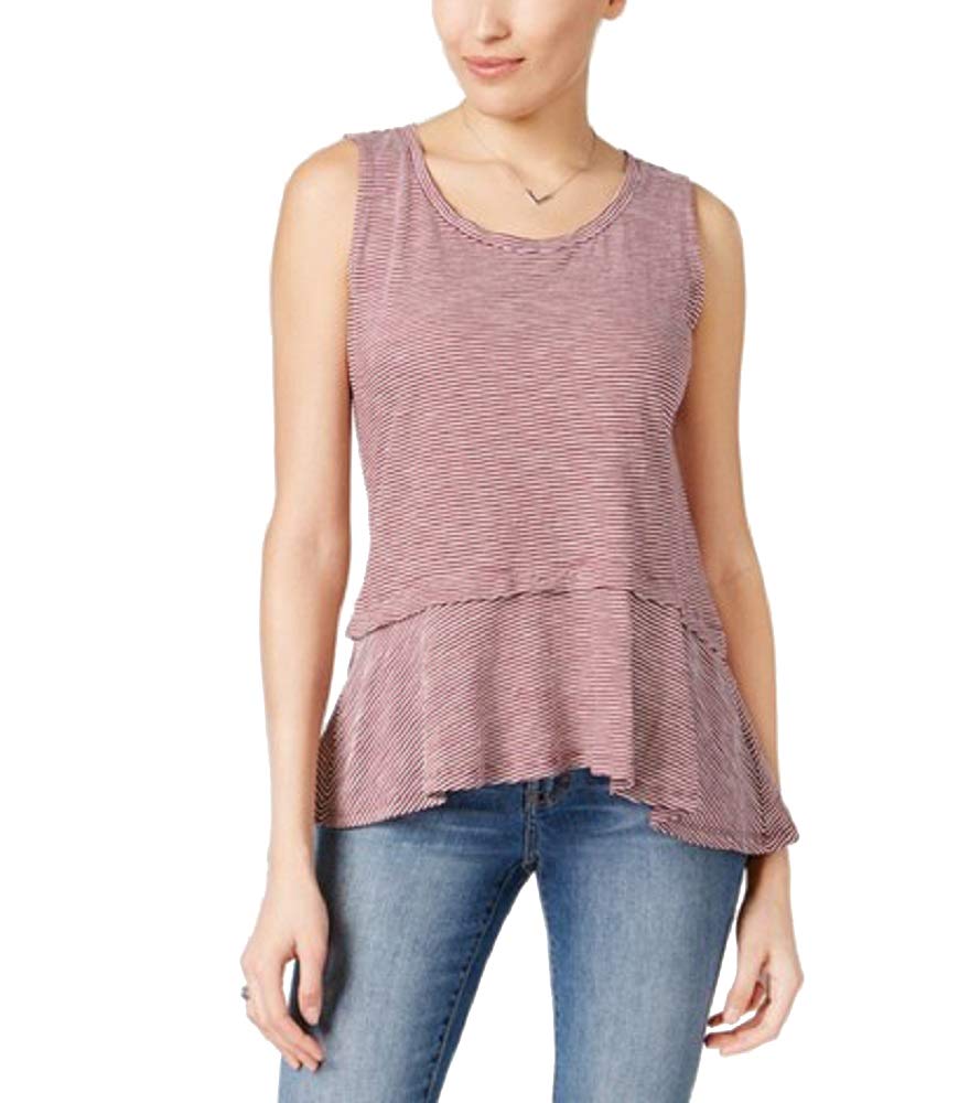 Style & Co Petite Cotton Striped Peplum Top